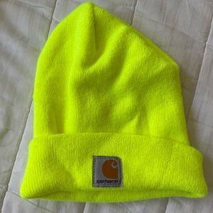 neon yellow carhartt beanie
